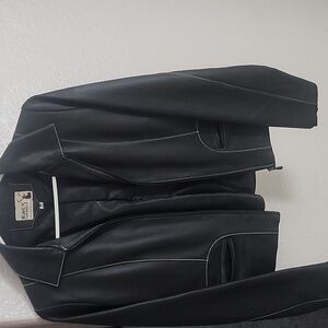 Mango Classic Black Leather Jacket